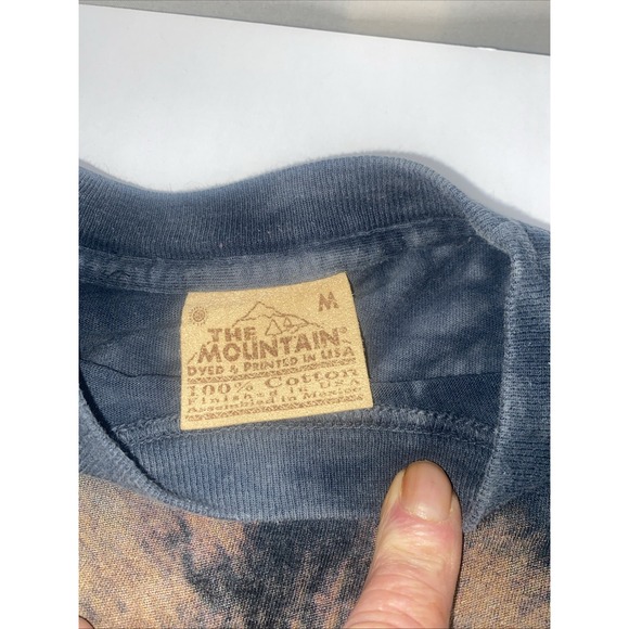 The Mountain Wolf Shirt Mens 2XL Blue Tie Dye Cotton Short Sleeve‎ 1998 Vintage - Picture 5 of 8